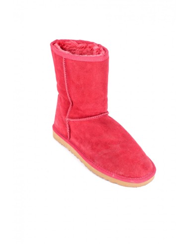 Cizme din piele intoarsa tip ugg corai