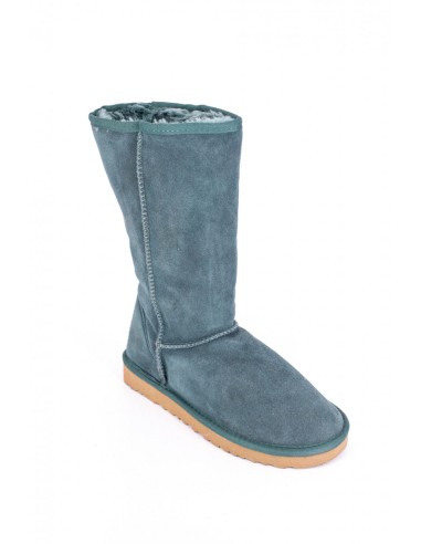 Cizme din piele intoarsa tip ugg verde