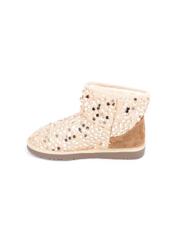 Cizme Femei Tip Ugg Paiete Gold