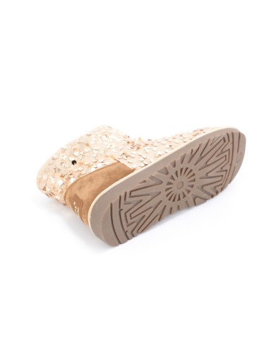 Cizme Femei Tip Ugg Paiete Gold