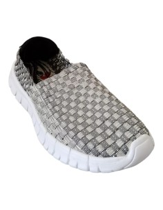 Espadrile Material Textil Elastic Argintii 2