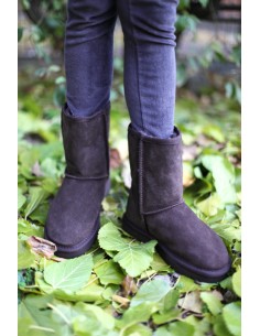 Cizme Scurte Din Piele Intoarsa Naturala Tip Ugg Chocolat 2