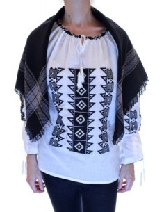 Basma traditionala neagra cu dungi 2