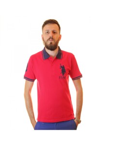 tricou polo bumbac rosu gulere