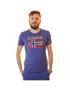 tricou albastru din bumbac napapijri