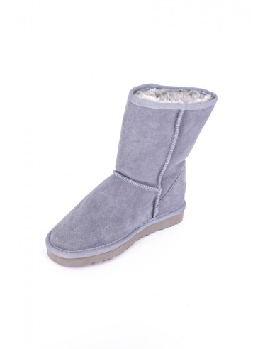 Cizme din piele intoarsa tip ugg gri