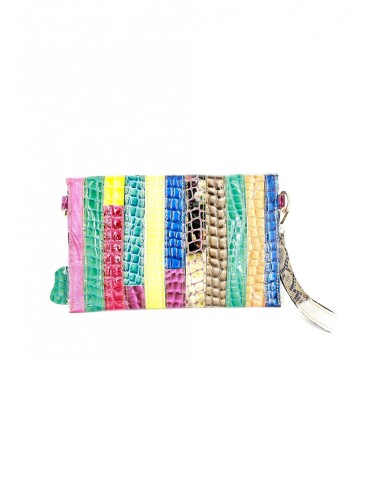 Geanta plic piele multicolor