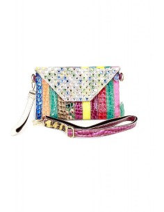 Geanta plic piele multicolor