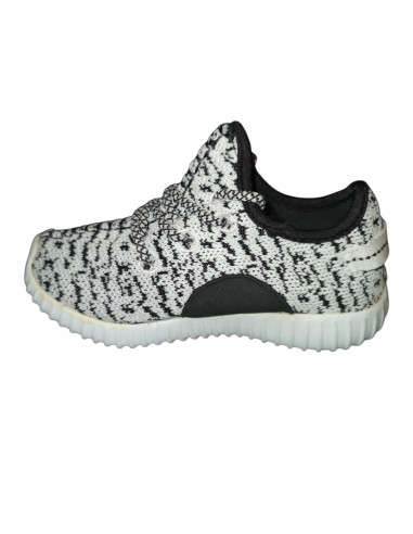 Pantofi sport pentru copii, alb-negru, cu șiret elastic