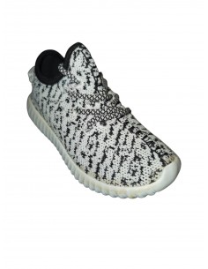 Pantofi sport pentru copii, alb-negru, cu șiret elastic 2