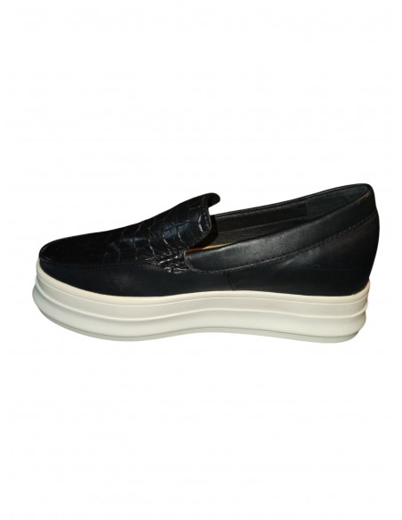 Sneakers Piele Funky Snake, interior/exterior piele naturala, talpa din cauciuc, inaltime talpa 4 cm, culoare negru.