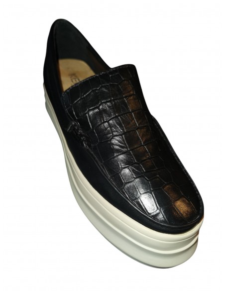 Sneakers Piele Funky Snake, interior/exterior piele naturala, talpa din cauciuc, inaltime talpa 4 cm, culoare negru.
