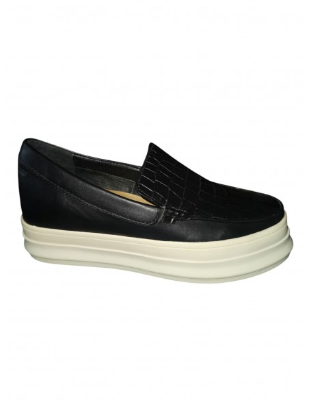 Sneakers Piele Funky Snake, interior/exterior piele naturala, talpa din cauciuc, inaltime talpa 4 cm, culoare negru.
