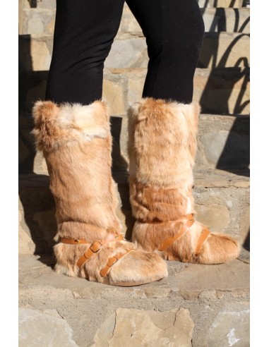 Cizme Pentru Dama Femei Blana Naturala Beige marimi disponibile de la 35 la 41