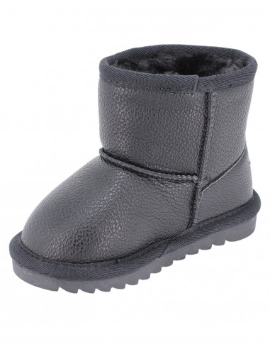 Cizme Copii Tip UGG Black din Piele Ecologică cu Blană Călduroasă