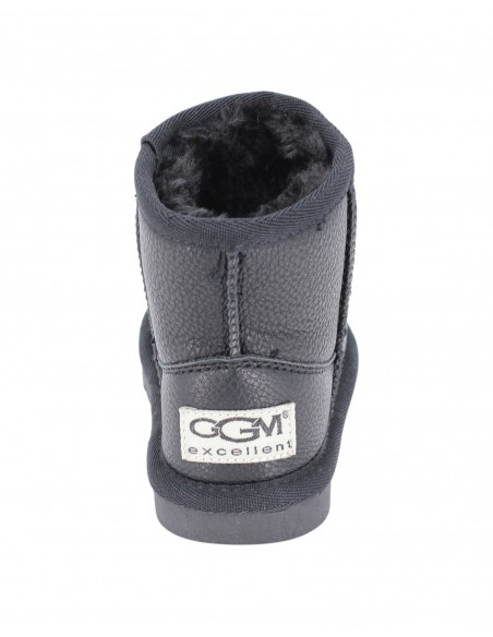 Cizme Copii Tip UGG Black din Piele Ecologică cu Blană Călduroasă