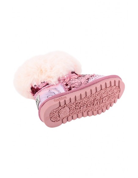Cizme Copii Tip UGG Paiete Roz