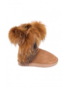 Cizme Dama din Piele Naturală cu Blană Tip UGG 2 – Maro