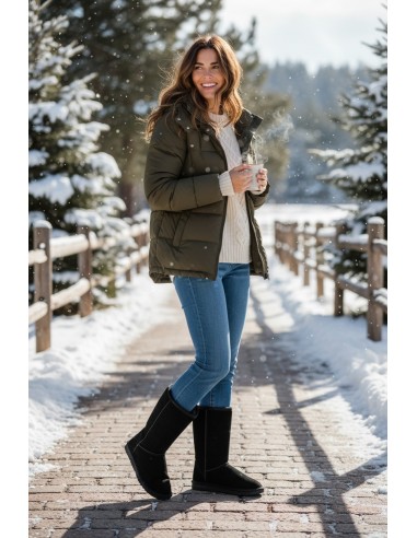Cizme Tip UGG Negre Imblanite Pentru Femei