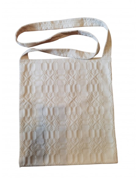 geanta dama tip traista bej cu model traditional etno chic