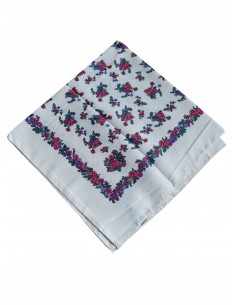 Esarfa dama bej cu imprimeu floral traditional 80x80 cm