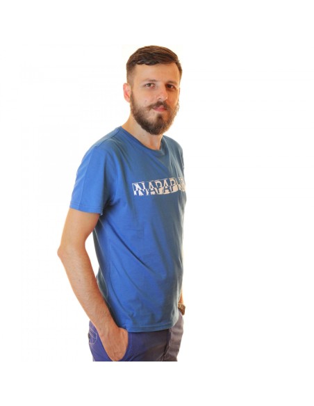 Tricou Barbati din bumbac culoare albastru marca napapijri