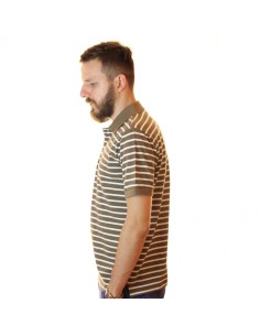 Tricou Polo Maro cu dungi 2