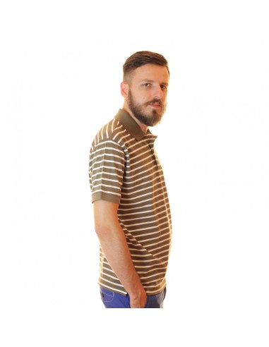 Tricou Polo Maro cu dungi