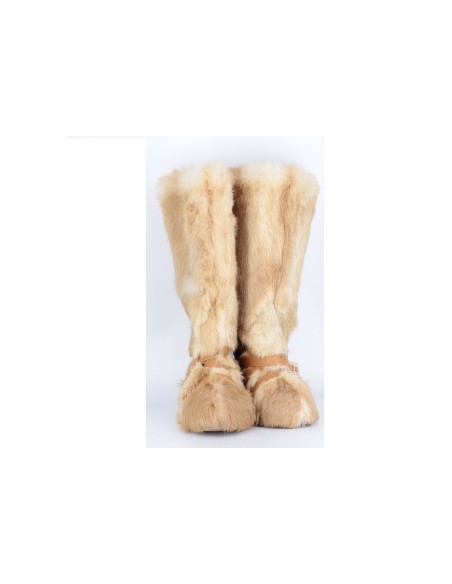 Cizme pentru  Femei din Blana Naturala culoare  Beige marimi disponibile de la 35 la 41