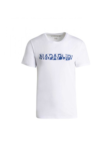tricou alb din bumbac napapijri